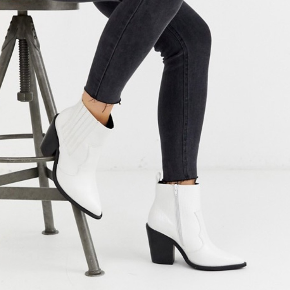 ASOS Elliot Western Croc Boots Wide Fit